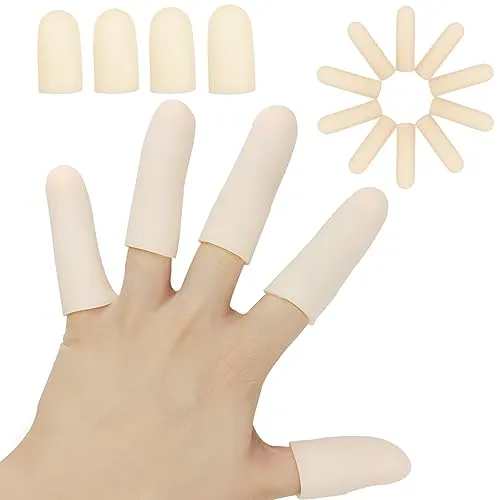 Gel Fingerlinge, Fingerschutz Unterstützung (14 PCS), Neues Material, Silikon Fingerschützer, Finger Verband, Finger Hülsen, die für Triggerfinger, Handekzem, Fingerarthritis und Mehr Groß Sind
