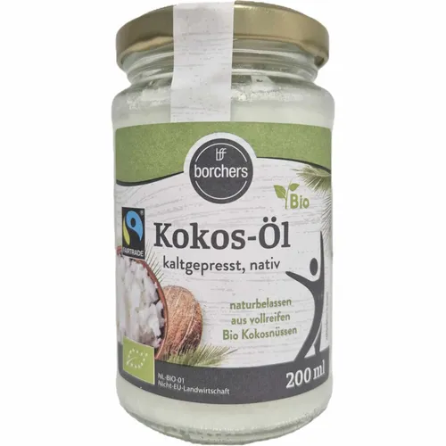 Borchers Kokos Öl kaltgepresst nativ 200ml Glas