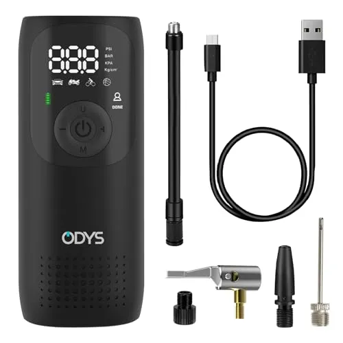 ODYS FlexPump: Tragbarer elektrischer Luftkompressor für Auto, Motorrad und mehr