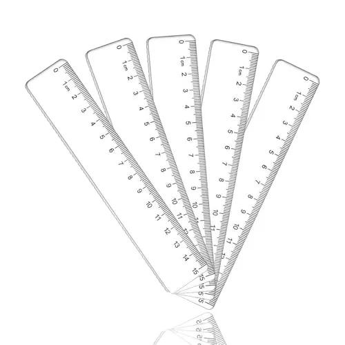 Stück Lineal 15cm Grundschule,Plastik Lineal 15 cm,Lineal Set Grundschule,Transparent Präzision Lineal,Lineale,mit Metrische-Skala,Lineal 15cm Flexibel,für Büro,Haushalt,Schule 5
