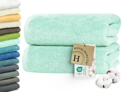 ZOLLNER 2er Set Badetücher 100x150 cm in türkis von Zollner