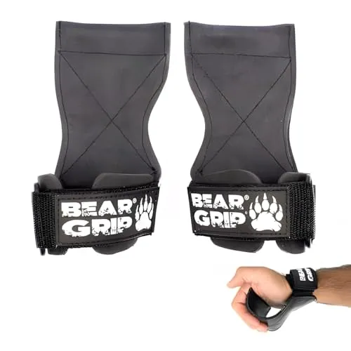 BEAR GRIP Multi-Grip-Gurt/Haken, hochwertige strapazierfähige Gewichthebergurte/Handschuhe (Kleiner Gummi)