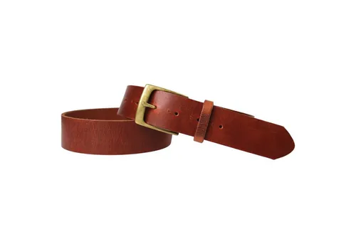 FRONHOFER Hüftgürtel 18668 (1-St) 4 cm breiter Vintage Ledergürtel aus Sattelleder, Messingschnalle