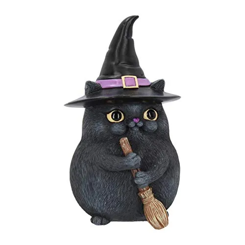 Nemesis Now Lucky Black Cat Figurine 16cm - Action- & Spielfiguren, bezaubernde schwarze Katzenfigur aus Resin, die Glück bringt und jedes Zuhause verschönert.