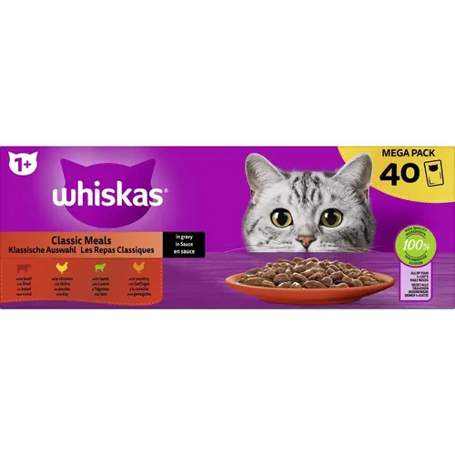 WHISKAS KATZENFUTTER PORTIONBEUTEL MULTIPACK KLASSISCHE AUSWAHL IN SAUCE *NEU*