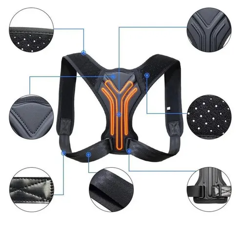 Sport-Knight® Rückenstabilisator Rückentrainer, Haltungskorrektur, anpassbar, verstärktes Rückenpolster
