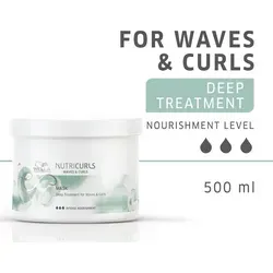 Wella Professionals Nutricurls Waves & Curls Mask 500 ml - Haartherapie für welliges und lockiges Haar, spendet intensive Feuchtigkeit und definiert die Locken für einen lebendigen Look.