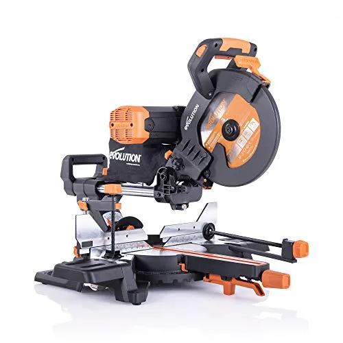 Evolution Elektrowerkzeuge R255SMS-DB+ Gehrungssäge mit Doppelkippung und Plus-Paket, 255 mm