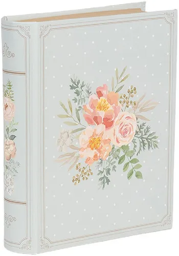 Clayre & Eef 66019 Schachtel Buchform Blau Rosa 17x14x5 cm Romantisch