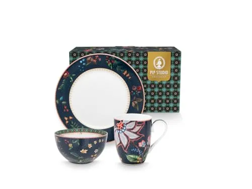 PiP Studio Frühstücks-Set Berry Blues 3tlg in blau von Pip Studio