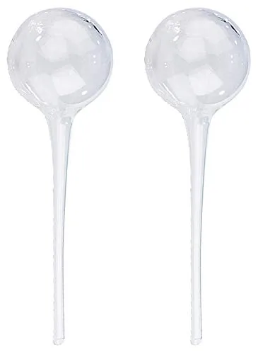 Royal Gardineer Blumenbewässerung: 2er-Set Gießfrei-Bewässerungs-Kugeln aus Glas, transparent, Ø 8,5 cm (Bewässerungskugeln für Pflanzen, Bewässerungskugeln aus Glas, Garten Bewässerung)
