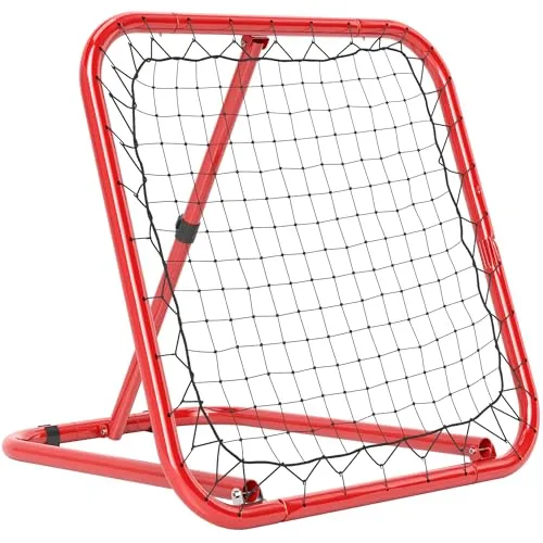 HOMCOM Rebounder für Fußball - Verstellbares Kickback Tor - Fußballtornetz mit 5-stufiger Verstellbarkeit, ideal für Fußball-, Baseball- und Basketballtraining. Robuste Konstruktion für intensives Training, tragbar und leicht zusammenfaltbar.