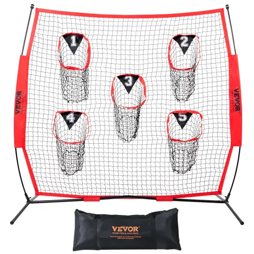 VEVOR 217x223cm Football Trainer Wurfnetz - Tore & Netze, tragbares Übungsnetz für effektives Zieltraining im Fußball mit robustem Oxford-Gewebe und leichtem Rahmen für einfache Handhabung.