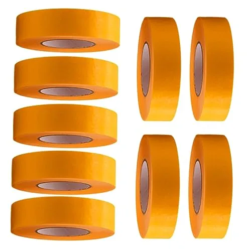 Rollen Profi Goldband Klebeband 50 m x 24 mm - Malerband Gold Kreppband - Abdeckband für Maler und Lackierer - Krepp für Innen und Außen - Malerkrepp - Vielseitiges Klebeband für Malerarbeiten 9