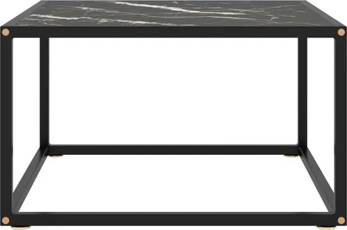 vidaXL Couchtisch Schwarz mit Marmor-Optik 60x60x35 von vidaXL