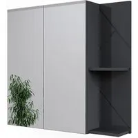 Vicco Badezimmerspiegelschrank Irma 80 x 75 cm - Moderne Spiegelschränke in Anthrazit Hochglanz, bieten zusätzlichen Stauraum und verleihen Ihrem Badezimmer einen eleganten Look.