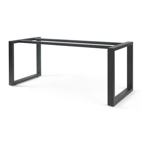 Tischgestell 'Vestmalu' Stahl 140 x 70 x 72 cm Schwarz - Robustes Tischgestell für individuelle DIY-Möbelgestaltung. Mit justierbaren Stellschrauben, ideal für Esstische oder Schreibtische. Zeitloses Design, hohe Belastbarkeit bis 160 kg – perfekt für kreative Köpfe!