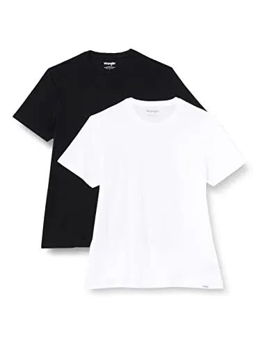 Wrangler Herren 2 Pack Tee Shirt, Schwarz, M von Wrangler