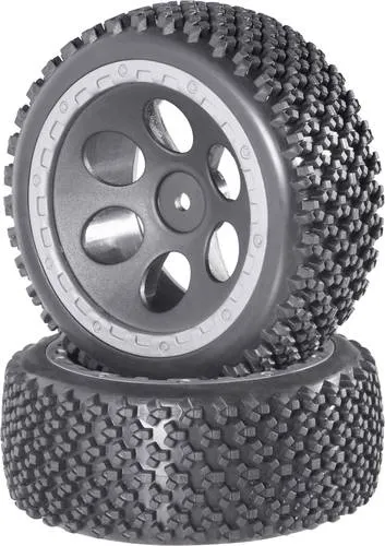 Reely 1:10 Buggy Kompletträder Rally Loch-Design Grau 2St.