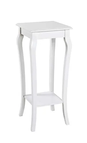 HAKU Möbel Beistelltisch weiß aus Massivholz - Coastal Furniture Style, eleganter Beistelltisch mit robustem Massivholzgestell und MDF-Ablagen, ideal für stilvolle Akzente in jedem Raum.