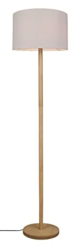 1St. Trio 401200101 Stehleuchte Holz Weiß mit Stoffschirm von TRIO Leuchten