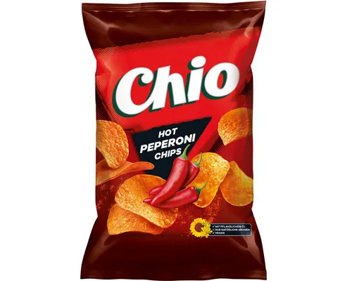 Chio Knabberei, Chio Chips Hot Peperoni glutenfrei vegetarisch vegan extrascharf 150g