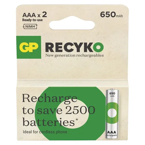 Batteries R03/AAA NI-MH 650mAh blister 2pcs. GP Battery 4891199212666