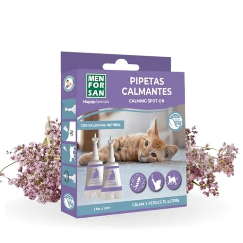 MENFORSAN Beruhigungspipetten für Katzen - Stressreduktion für entspannte Tiere - Entspannungs- & Anti-Stress-Mittel für Katzen, mit Baldrianextrakt für natürliche Beruhigung bei Stresssituationen wie Tierarztbesuchen oder Umzügen.