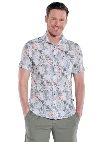 engbers Herren Herren Kurzarm-Hemd Gemustert, Grau, 38983, Grau in Größe XXL