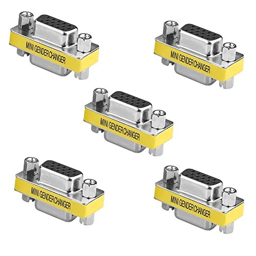SIENOC Gender Changer HD15F HD15F 15 Pin VGA SVGA Monitor D-SUB Geschlecht Konverter Buchse auf Buchse 5 Stück