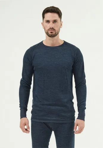 Whistler Bradley M Merino Wool Baselayer Top - navy blazer (2048) L - Funktionsunterwäsche aus hochwertiger Merinowolle, die temperaturregulierend und antibakteriell wirkt. Ideal für Skifahren und Laufen, bietet Komfort und Atmungsaktivität bei kaltem Wetter.