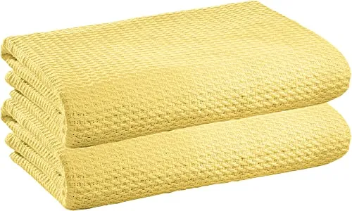 Erwin Müller Sommerdecke Siena im 2er-Pack, Baumwolldecke gelb Größe 100x150 cm - luftig-leicht, weiche Qualität, sehr angenehm - 100% Baumwolle
