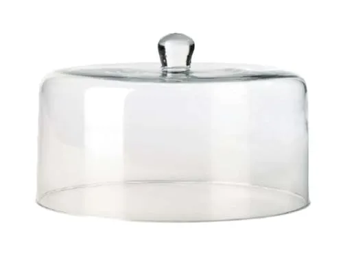 Grande Glasglocke 26,5 cm - Tortenständer aus geschmolzenem Glas, perfekt zur stilvollen Präsentation von Torten und Desserts mit einem Durchmesser von 26 cm.
