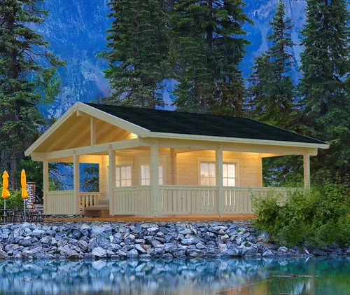Gartenhaus Palmako Agneta 18,8+28,8 m² - Hochwertiges Gartenhaus mit Satteldach, inklusive Fußboden, Vordach und Terrasse – ideal für Gartenliebhaber und Freizeitgestaltung.