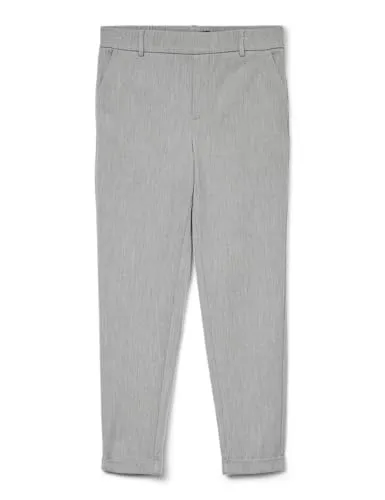 VERO MODA Damen Vmmaya Mr Loose Solid Pant Noos - Bequeme Anzughose in Light Grey Melange - Damen-Hosen mit verschlusslosem Bündchen und Gummizugbund für optimalen Komfort, ideal für den Alltag oder Büro.