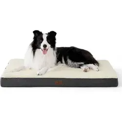 Hundebett orthopädisch groß waschbar L 91 x B 69 x H 8 cm Grau Beige - Entdecke das große, waschbare Hundebett in Grau-Beige (L 91 x B 69 x H 8 cm) für deinen Vierbeiner. Mit orthopädischer Schaummatratze bietet es optimalen Komfort und eine gleichmäßige Gewichtsverteilung – für erholsame Ruhephasen.