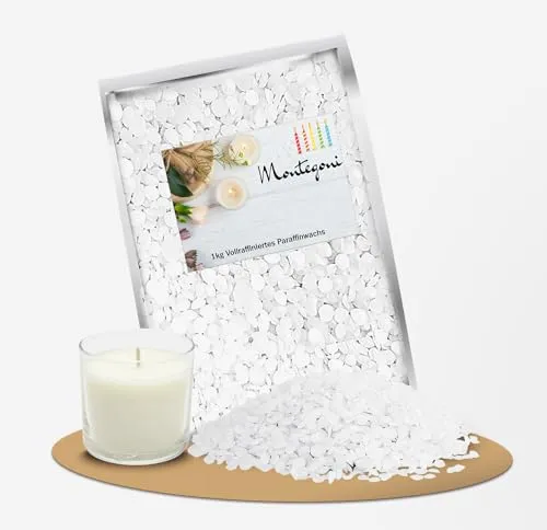 Montegoni reines Paraffinwachs für Kerzen 1/2/3/5/10 kg, Deutsche Qualität Kerzenwachs zum gießen, Wachs für Kerzen, Wachsgranulat Wachspastillenen