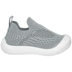 Playshoes Freizeitschuh Strick Unisex Kinder Sneaker, Grau Strick, 23 EU - Sneaker für Mädchen, bequeme Slip-On-Freizeitschuhe mit flexibler, griffiger Sohle – ideal für Kindergarten und Freizeit, leicht an- und auszuziehen!