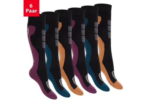 Footstar Thermosocken Damen Winter Kniestrümpfe (6 Paar) mit Thermo Effekt
