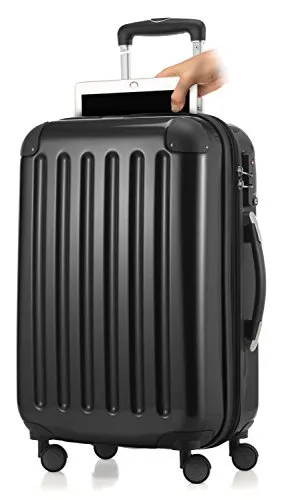 HAUPTSTADTKOFFER Handgepäck mit Laptopfach Hartschalen Trolley Roll-Reisekoffer 4 Doppel-Rollen, 55 cm, 42 L