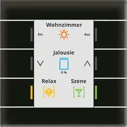 MDT BE-GT20S.02S KNX Glastaster II Smart mit Farbdisplay, Schwarz