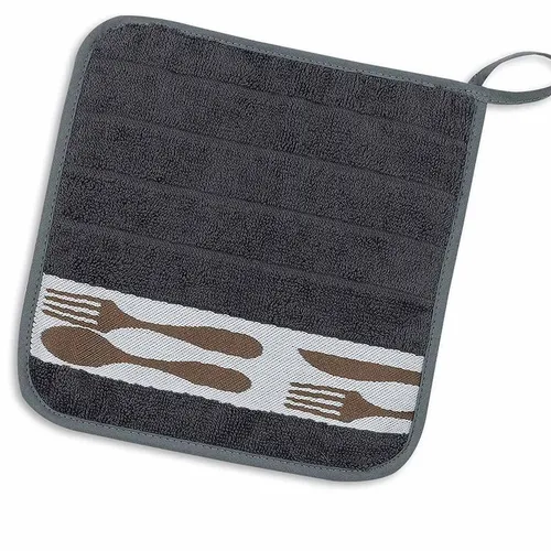 Topflappen 22 x 22 cm Messer+ Gabel Grau Küchenhelfer Untersetzer Kochen Kracht