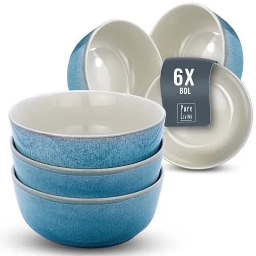Müslischalen Set 6er Steingut Ibiza in blau von PURE LIVING INTERIOR DESIGN