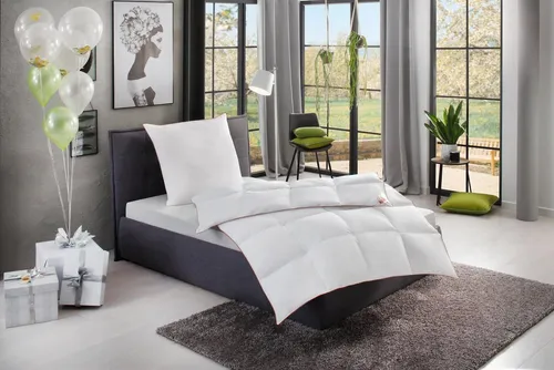 RIBECO Daunenbettdecke Ella, 90% Daunen, 200x200 cm von RIBECO