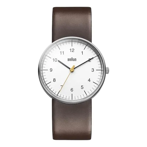 Braun Mens 3-Hand Analogue Quartz Watch BN0021WHBRG - Armbanduhren für Herren, stilvolles Design mit kratzfestem Mineralglas und wasserdicht bis 50 m für Alltag und besondere Anlässe.