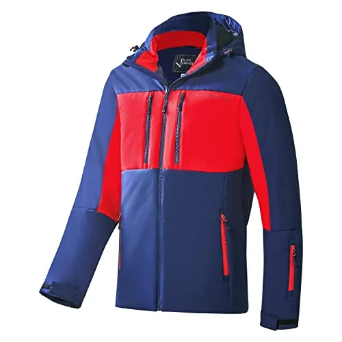 Black Crevice Herren Skijacke, 10.000mm Wassersäule, atmungsaktiv, rot/blau, XL