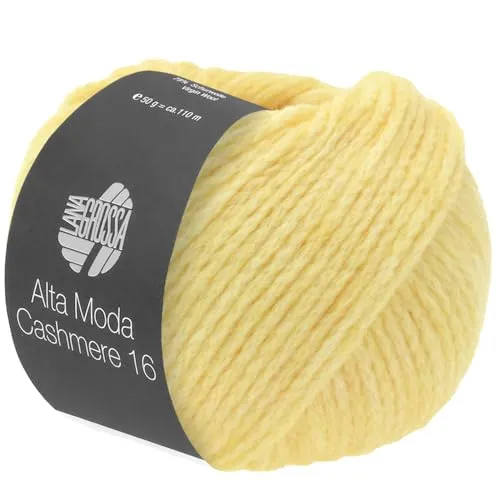 LANA GROSSA Alta Moda Cashmere 16 | Feinste 16 Mikron Merinowolle mit Kaschmiranteil | Handstrickgarn aus 78% Schurwolle (Merino) 12% Kaschmir & 10% Polyamid (Nylon) | 50g zum Stricken | 110mFB 83