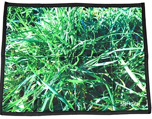 sin4sey 2er Set faltbares Sitzkissen Unterseite isoliert im Zugbeutel für unterwegs (rasengrün)