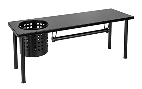 WENKO regal mit Rollenhalter Blanco, Küchenregal für mehr Stauraum auf der Arbeitsfläche mit Utensilienhalter zur Aufbewahrung von Küchenhelfern, Edelstahl rostfrei/MDF, 55x21x18 cm, Schwarz, 55016100