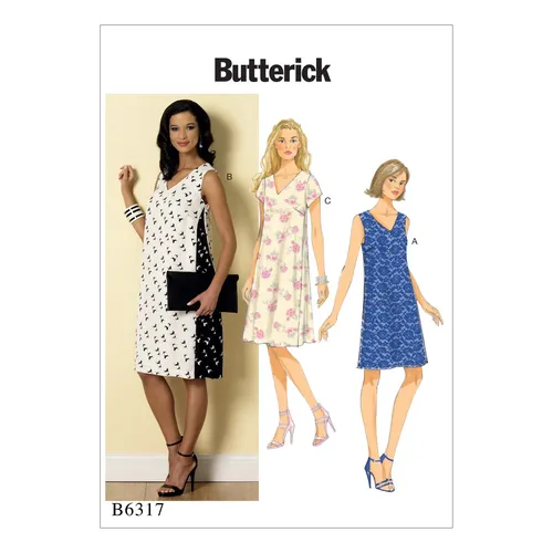 Schnittmuster Sommerkleid Butterick B6317 A5 6-14 (Gr. 32-40) Dt. Anleitung